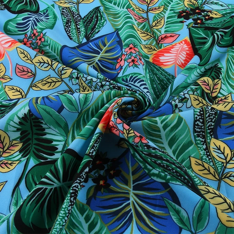 Модное шифоновое женское платье shaoxing textile с цветочным принтом, гавайская ткань