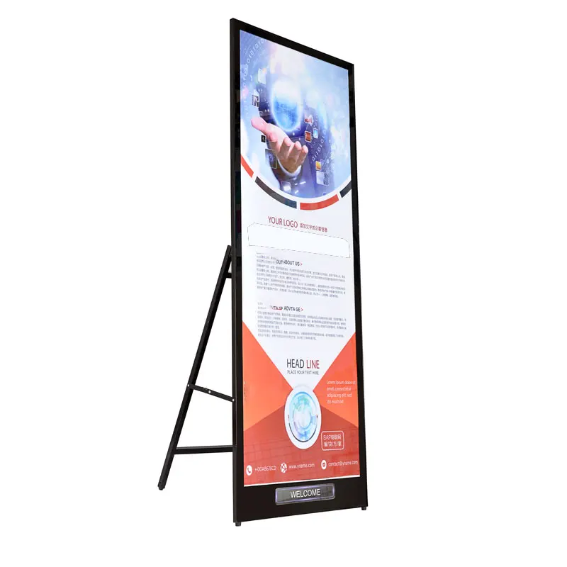 double sided outdoor led open sign vertical lcd panel stand advertising display led advertising stand