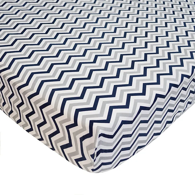 
100%Cotton fitted crib sheet custom design high quality baby sheet 
