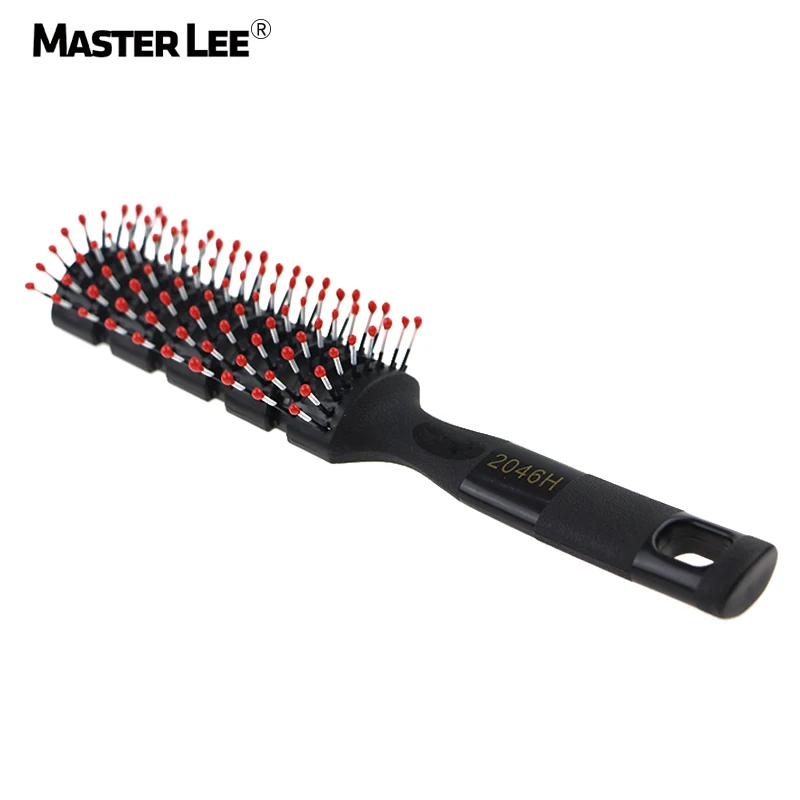 Masterlee Brand Black Bristle Plastic Rib Brush For Hair Profession Salon