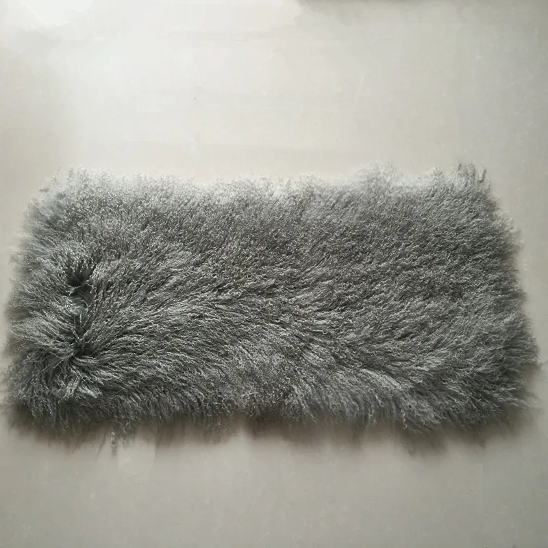 Wholesale Long Hair black Mongolian Rugs Genuine Tibetan Lamb Fur Plate