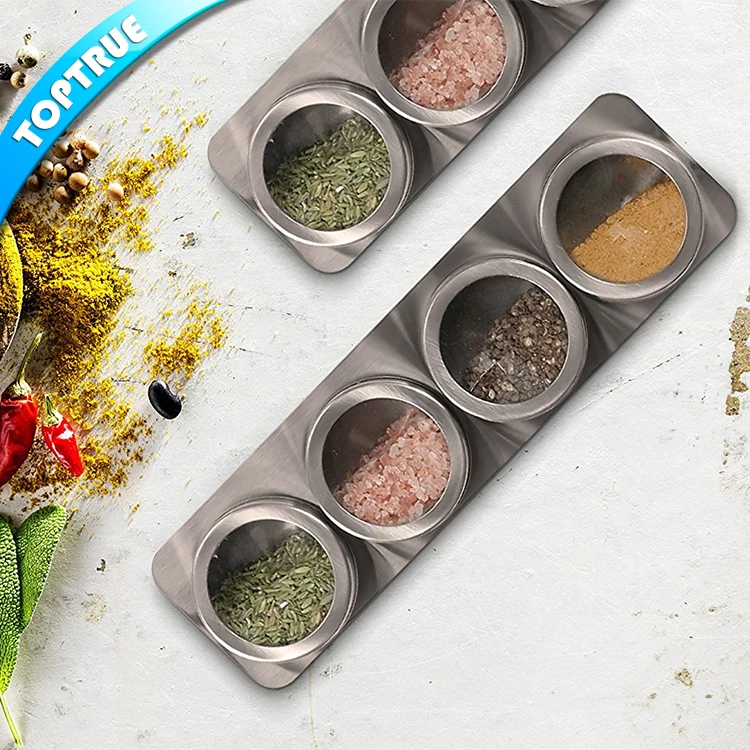Hot Selling Chinese Manufacture Salt Pepper Garlic Curry Box Stainless Steel Magnetic Spice Container