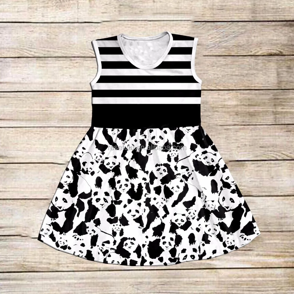 The latest wholesale spring kids Cool and comfortable beautiful cartoon pattern dress girls denim lace dress