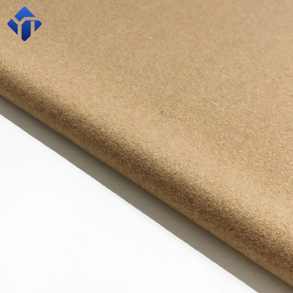 Camel woolen woven wool melton fabric for women coat
