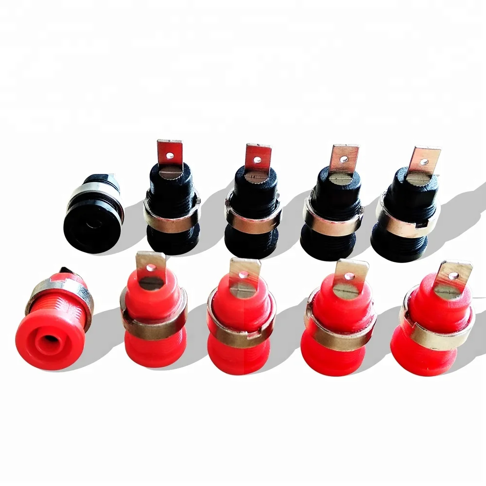  4 мм Банановая розетка латунь с никелированным красным и черным покрытием