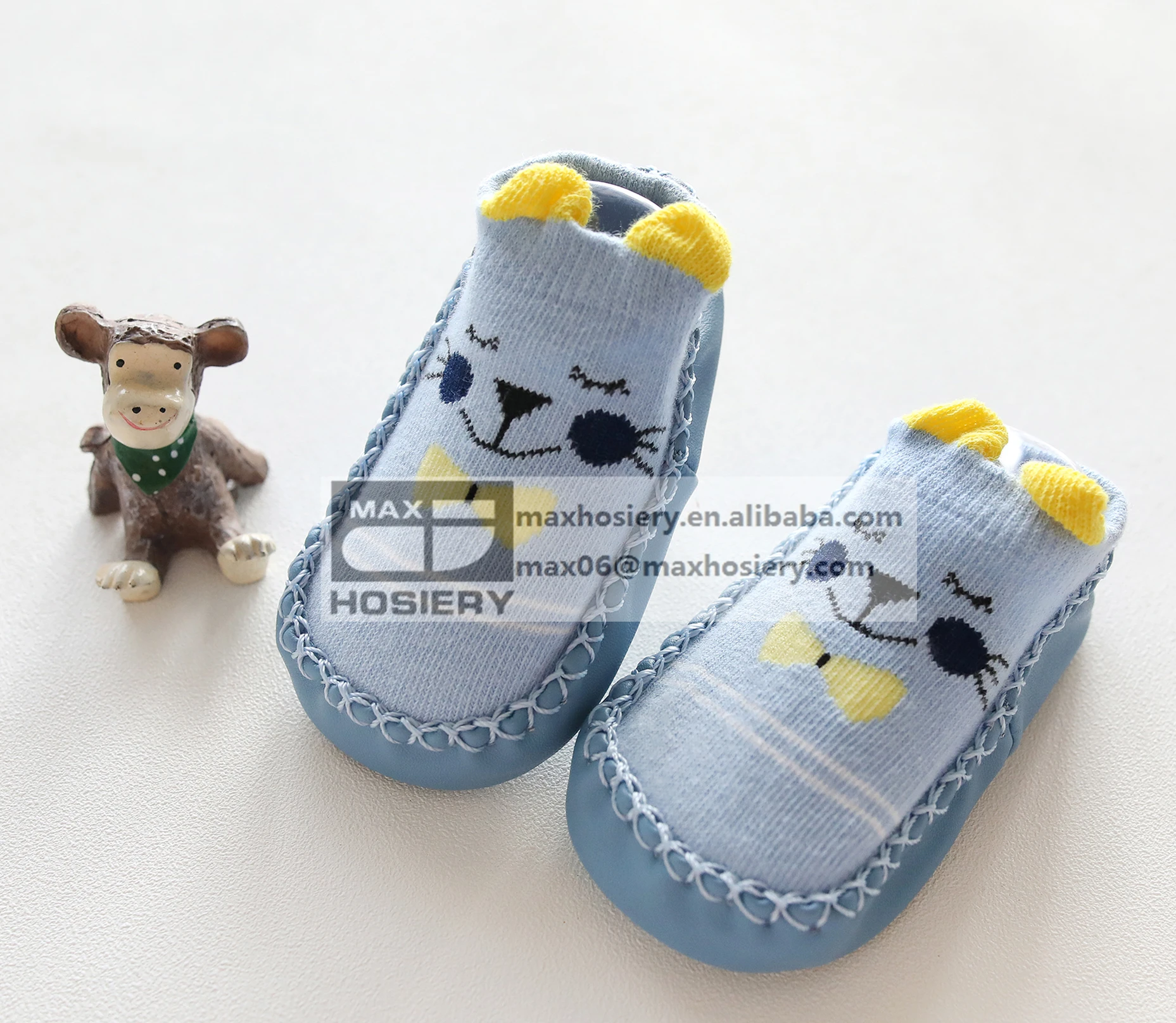 MAX Bulk wholesale cheap cute animal kids rubber sole shoe socks FOR KIDS BABY SOCKS SMILE KNITTED