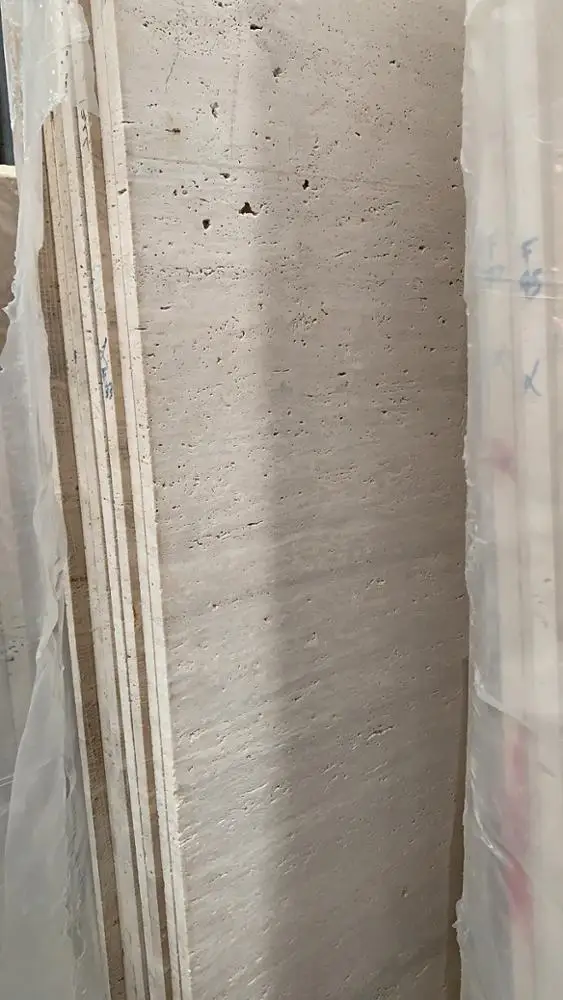 Travertine Slab Travertine Tiles White Indoor Hotel Grade a Decoration Flexible Stone Wall Travertine Tiles Polished Calcite