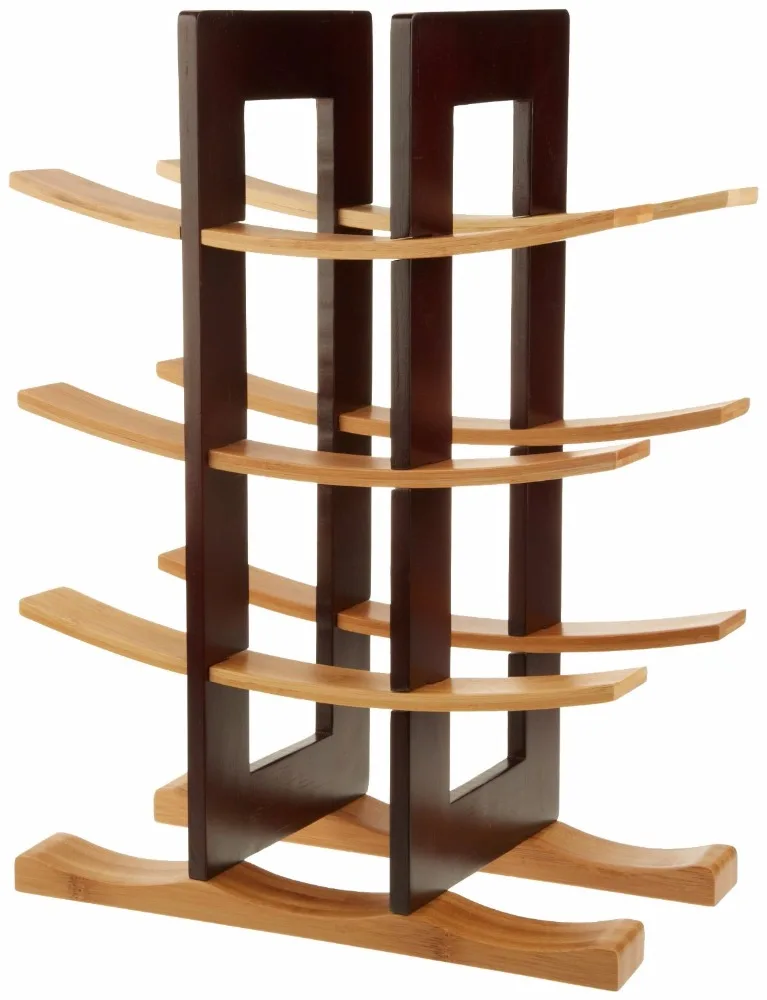Bamboo 12 Bottle Countertop Accessories Counter Wine Rack