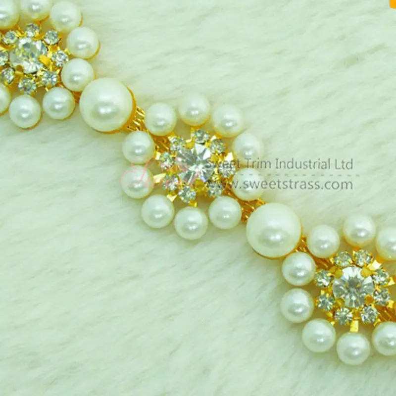 pearl rhinestone embellishment cup chain rolling chain