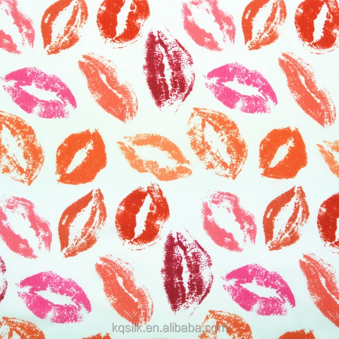 Цифровая Печать помады тканый 100% вискоза ткань/хлопчатобумажная ткань