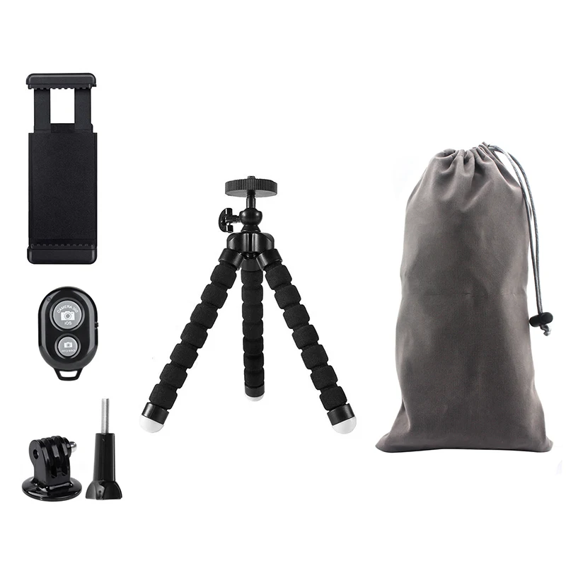 Universal Mini Tripod Kit including  tripod + cell phone holder +adapter + screw + bag