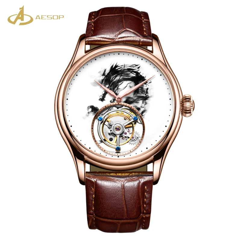 new design stainless steel custom mechanical oem watch women luxury tourbillon watch