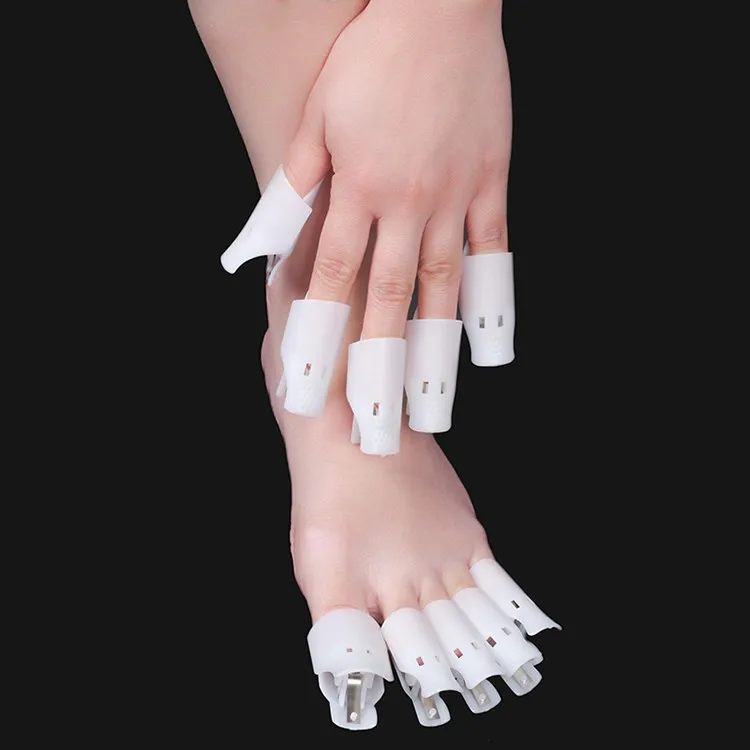 10pcs Plastic Gel Nail Polish Remover Clip, Soak Off Cleaner Cap Clip/Wearable Nail Soaker Cap