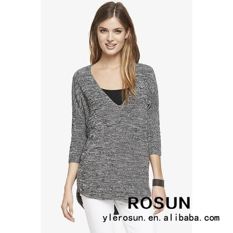 Новый зимний женщины половина рукава длинный отрезок свитер корейской модели продажи