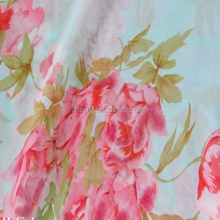 Wholesale dyed 100% polyester twist dobby georgette fabric for women dress and suit