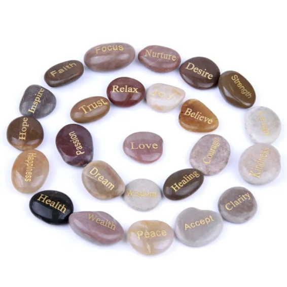 Wholesale inspirational stones Engraved stone Pocket Inspirational Stones Courage