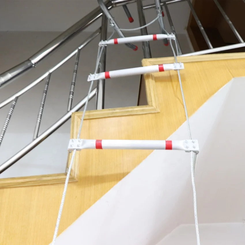 5M two floors Steel wire rope folding ladder for escape emergency tools
