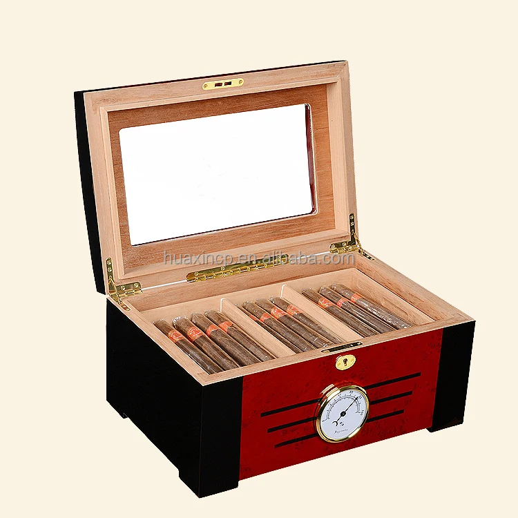 Handmade Cigar Humidor with Humidifier and Hygrometer Cigar Storage Box