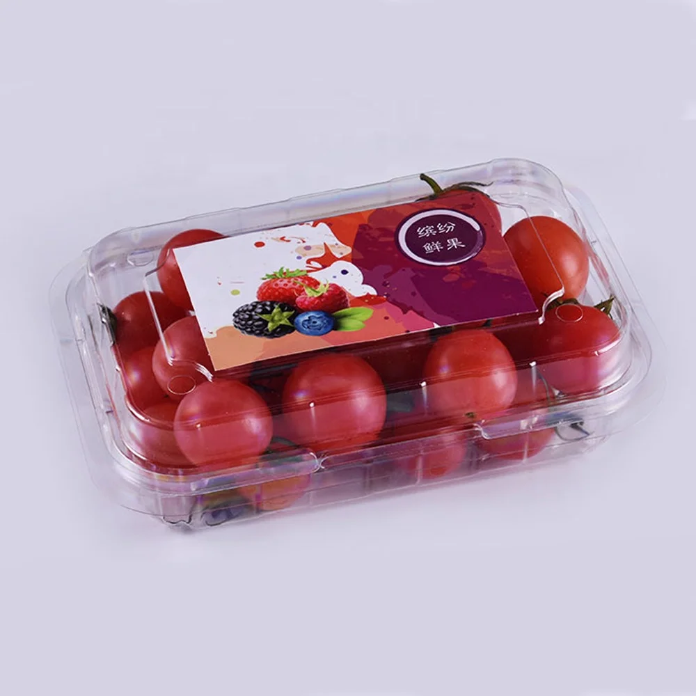 Прозрачный пластиковый RPET/PET одноразовый салат 300 г прямоугольный контейнер с крышкой коробка для фруктов