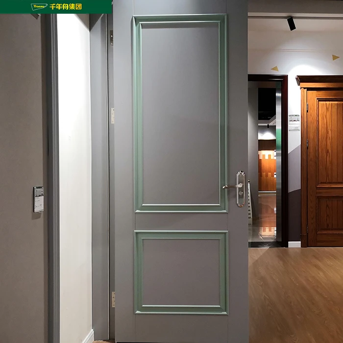New European Design High Quality Indoor Mixed Oil Bedroom Front Entrance Interior MDF Wooden Firerated Door 2100*900mm