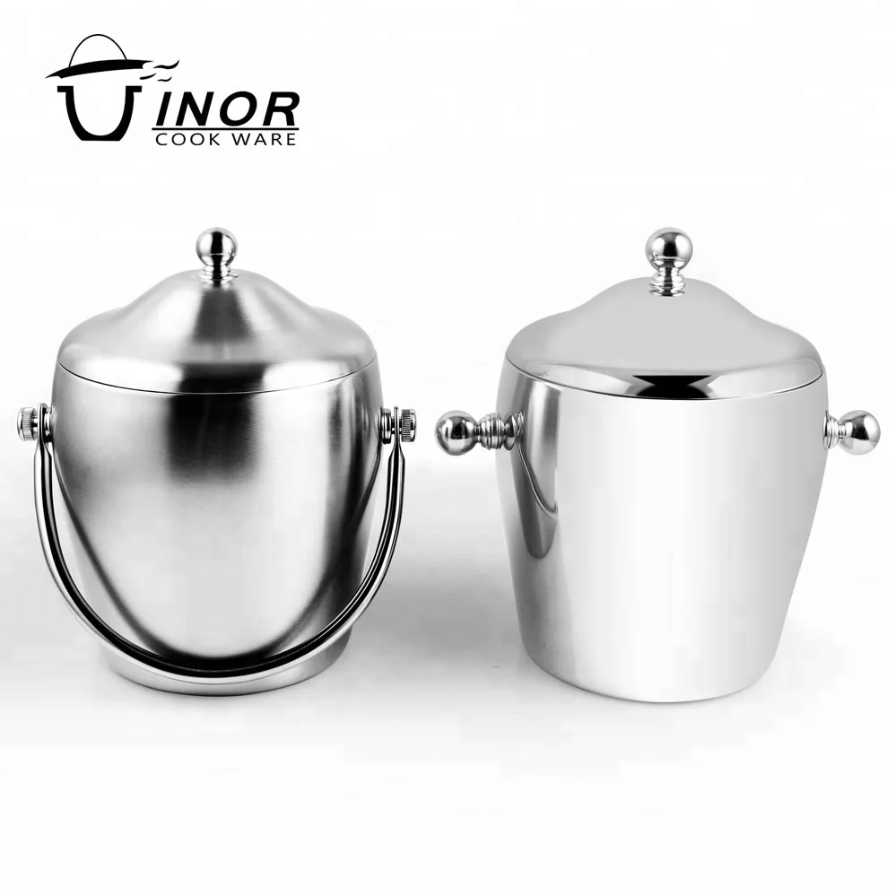 small silver round standing barrel cola ice bucket from china