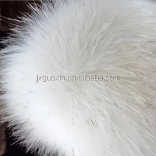 
high quality high-pile artificial white faux fox fur fabric wholesale 