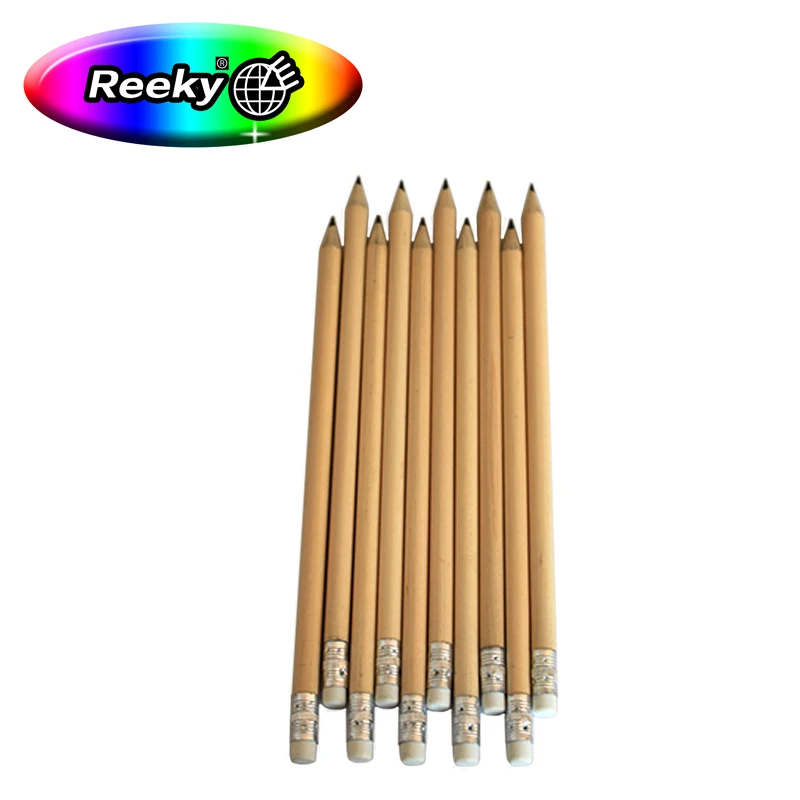 High quality customized logo natural wood led pencil