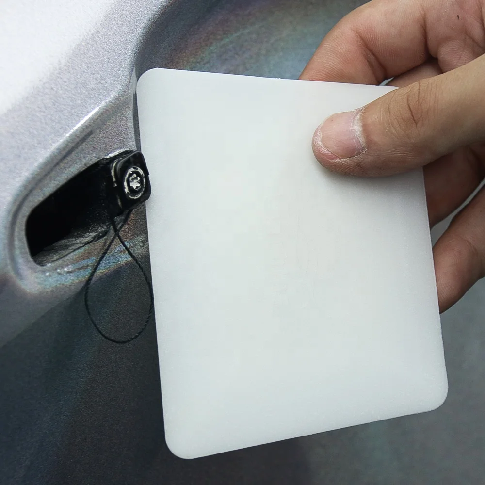 Carbins Trapezoid Shape Ice Scraper Car Tools White Window Squeegee Card Tinting Tool