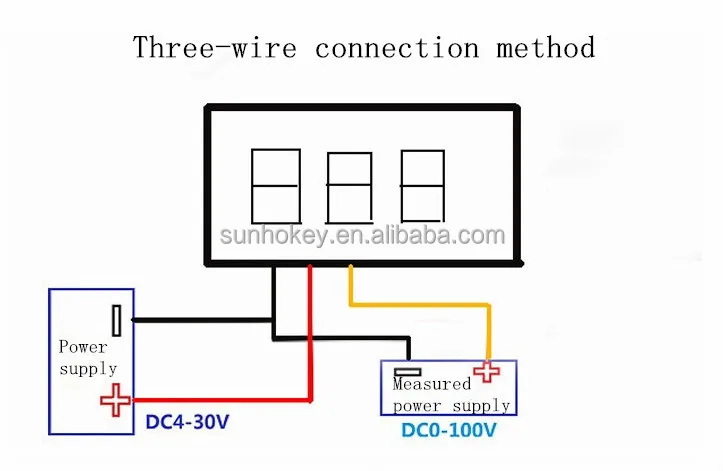 0.28-inch ultra-small digital DC voltmeter adjustable three-wire digital voltmeter battery DC0-100V