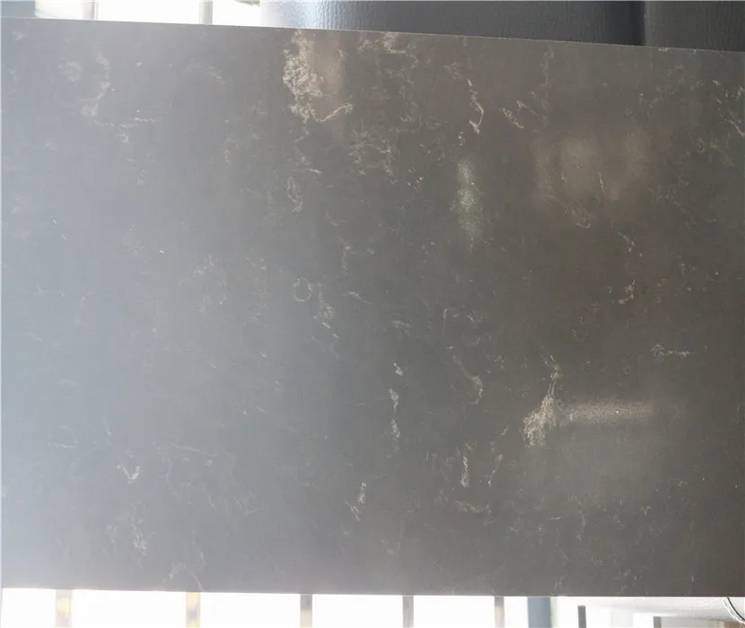 Engineering quartz countertops made of stone grey rock crystal slab