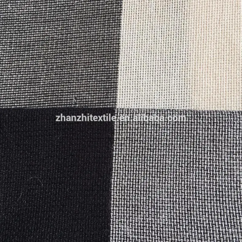 
the latest fashion woman shirt and skirt viscose cotton blend plaid fabrics 