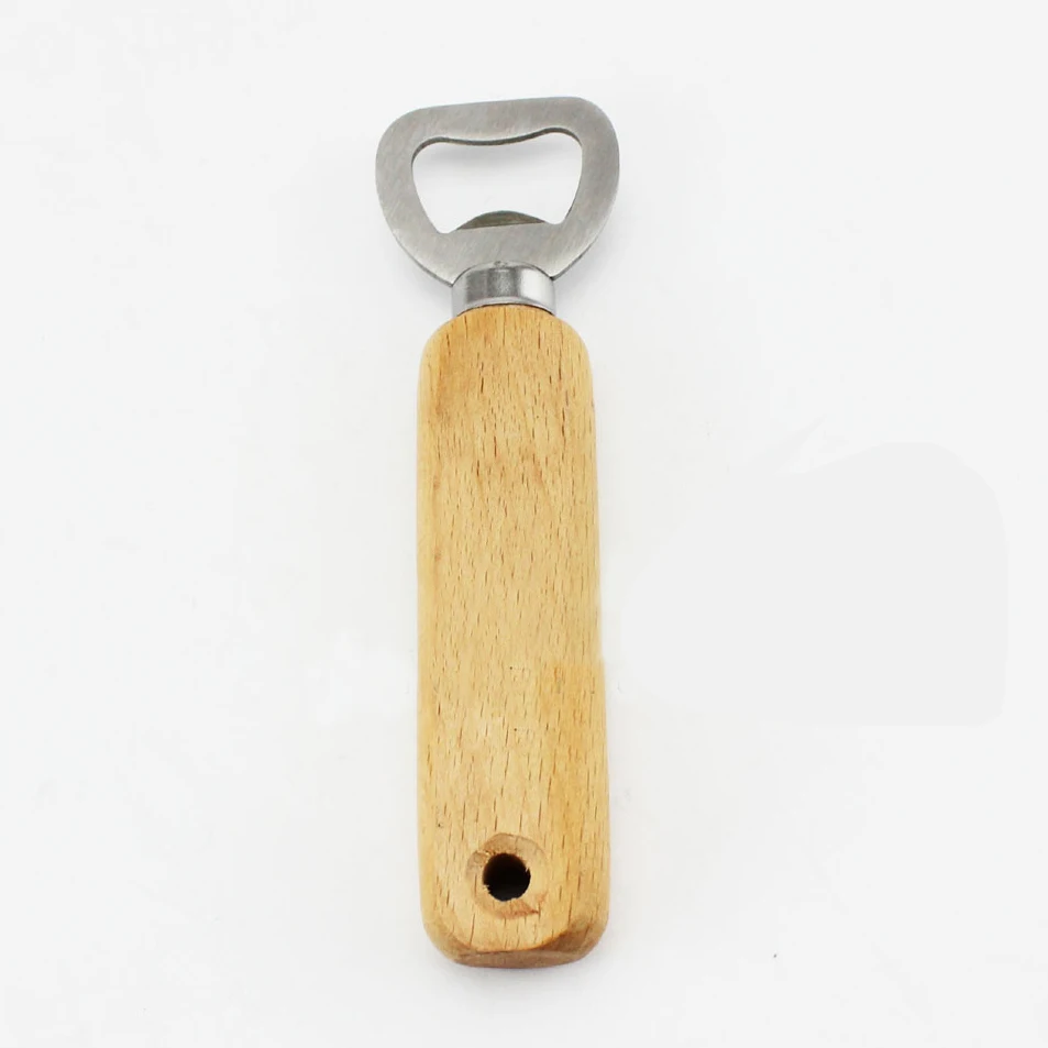Best selling customized wooden handle beer bottle opener