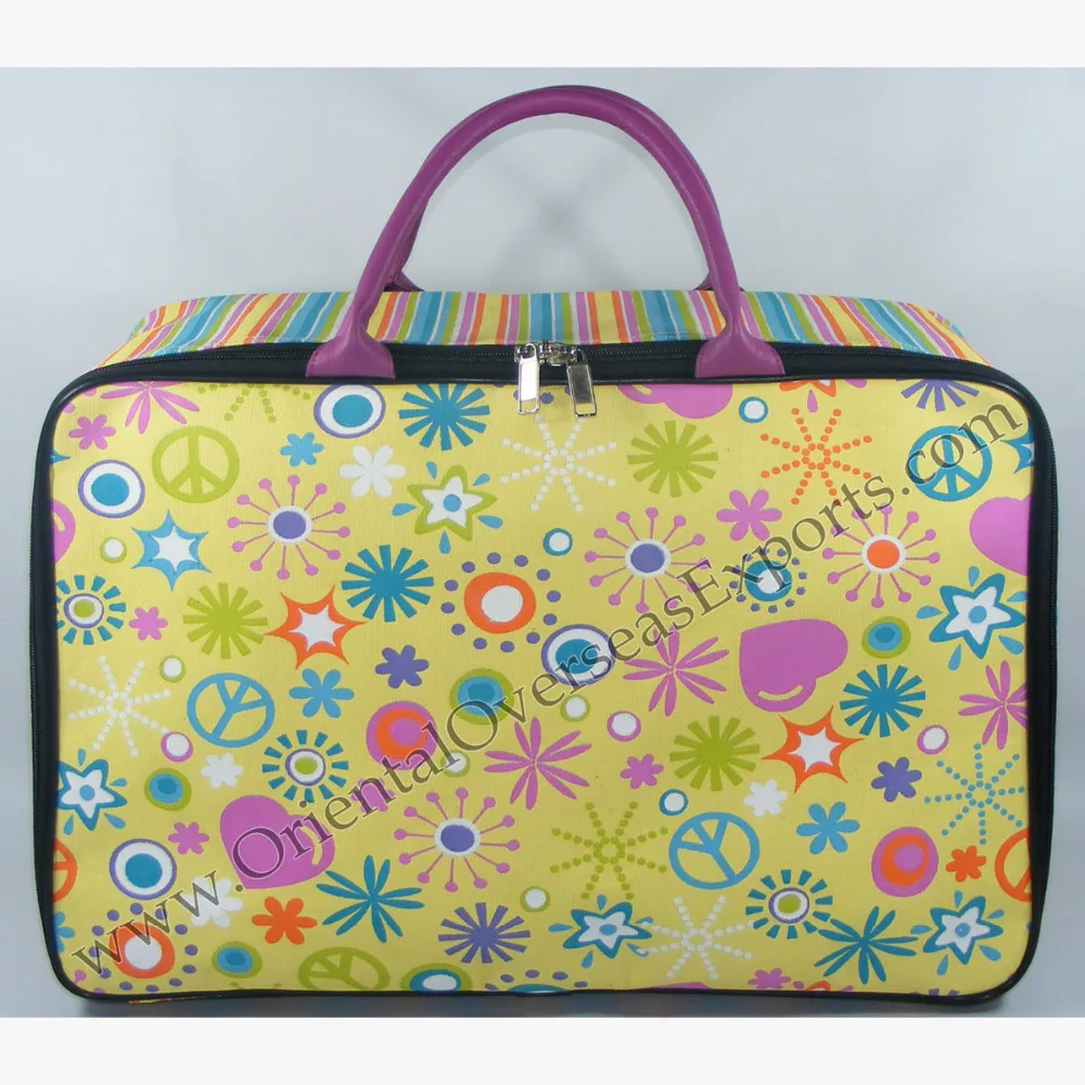 Индивидуальный разноцветный холщовый игрушечный чемодан с принтом