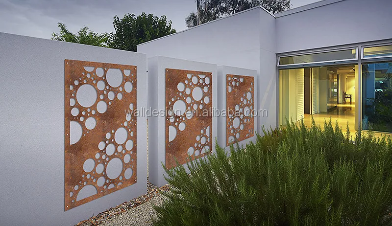 decorative garden corten steel perforated metal sheet screen