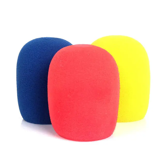 Colorful disposable microphone covers print logo mic foam cover custom sponge microphone foam windscreen for ktv microphone