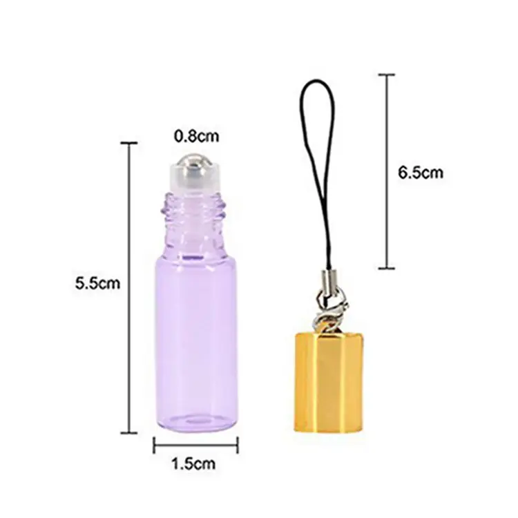 Wholesale Essential Oil Roller Bottles 5ml 10ml Perfume Colorful Fancy Glass Roll On Bottle