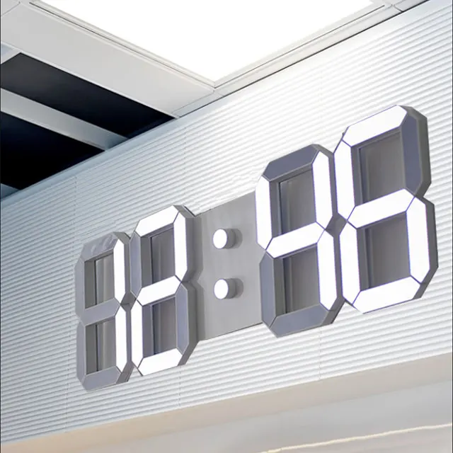  Display Brightness Levels Watches Nightlight S 3D LED Wall Clock Snooze Home