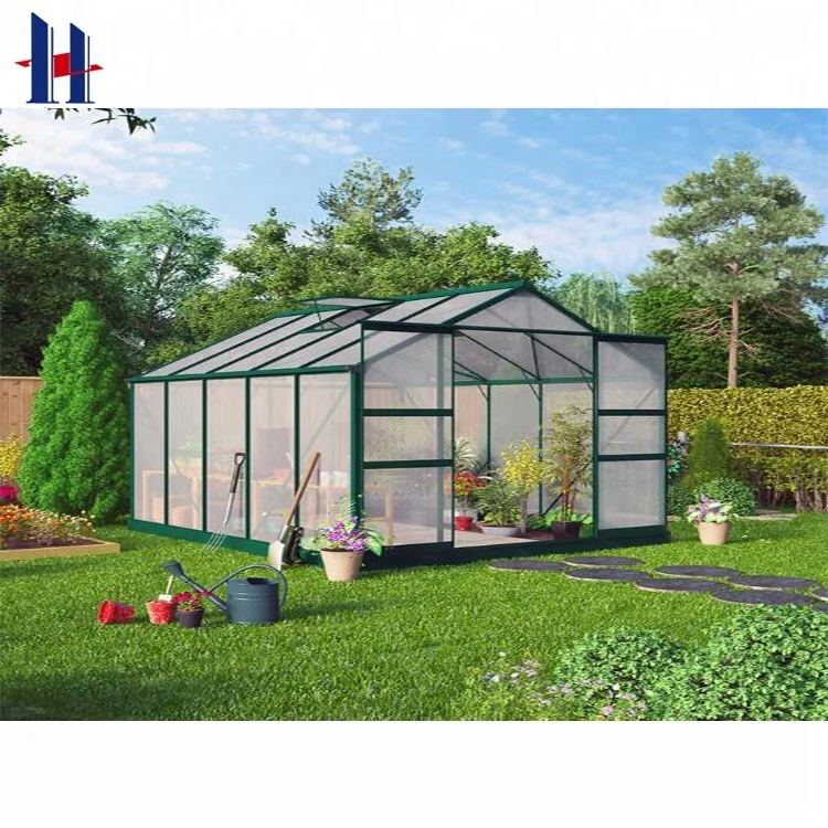 Prefabricated low cost steel frame structure garden flower greenhouse/hothouse for potted flowers