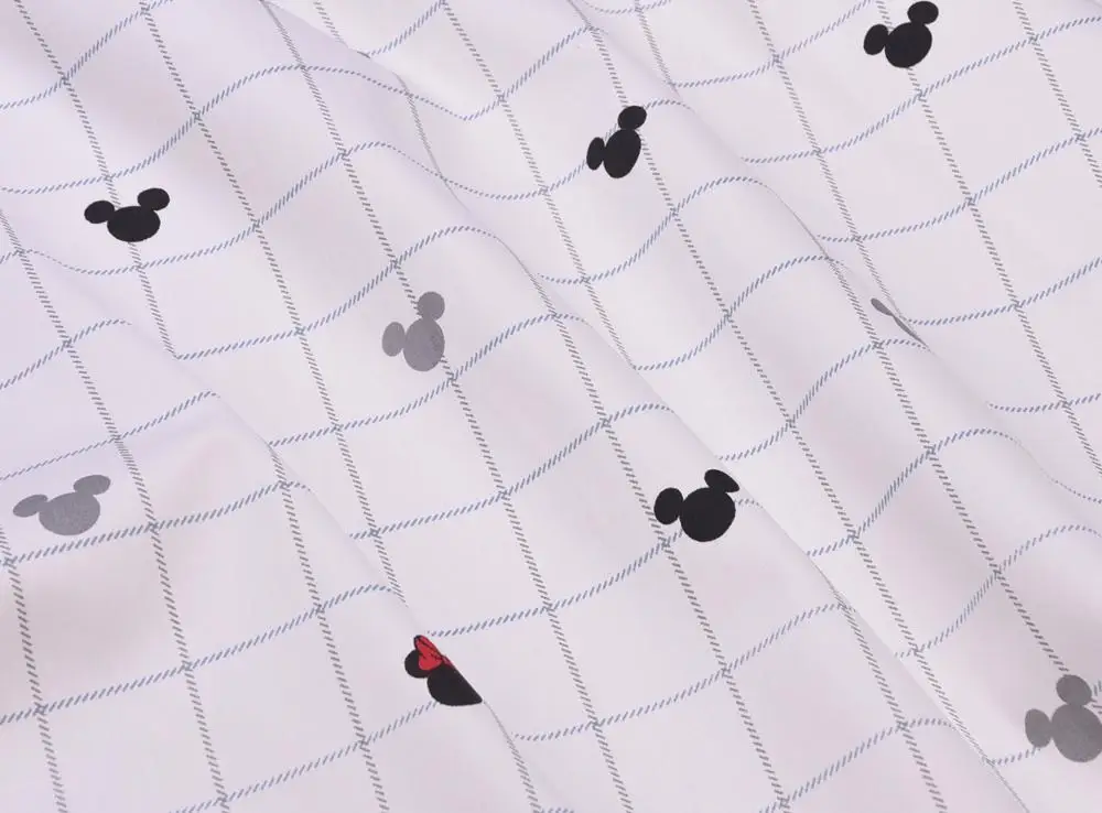 Mickey Mouse printed cotton twill, DIY patchwork for baby bedding