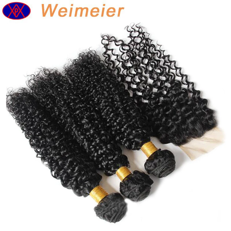 Top quality 4x4 lace frontals no shedding no tangle virgin brazilian jerry curl hair