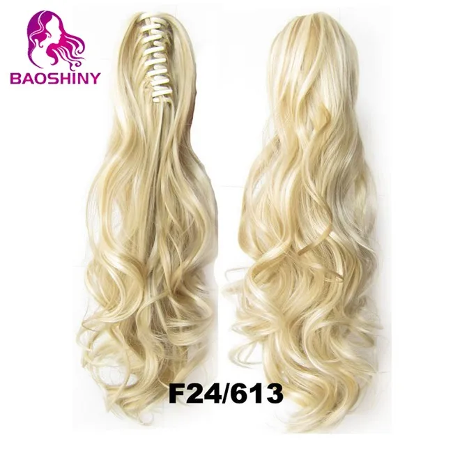 claw clip ponytail hair extensions synthetic hair ponytail 170grams color blonde