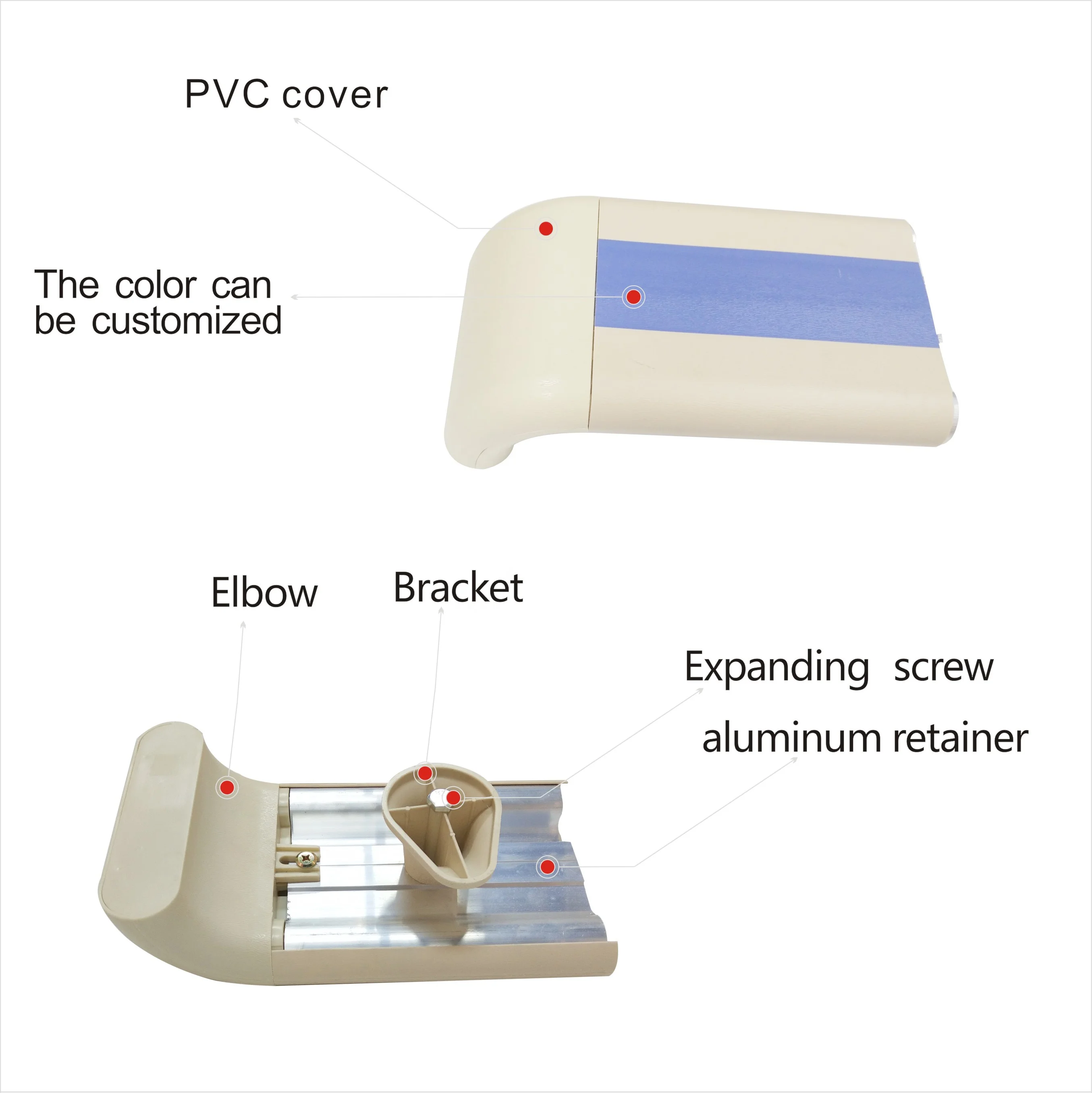 anti collision pvc coated handrail walls in hospital kindergarten nursing home  Corridor protective handrail  plastic hand grips