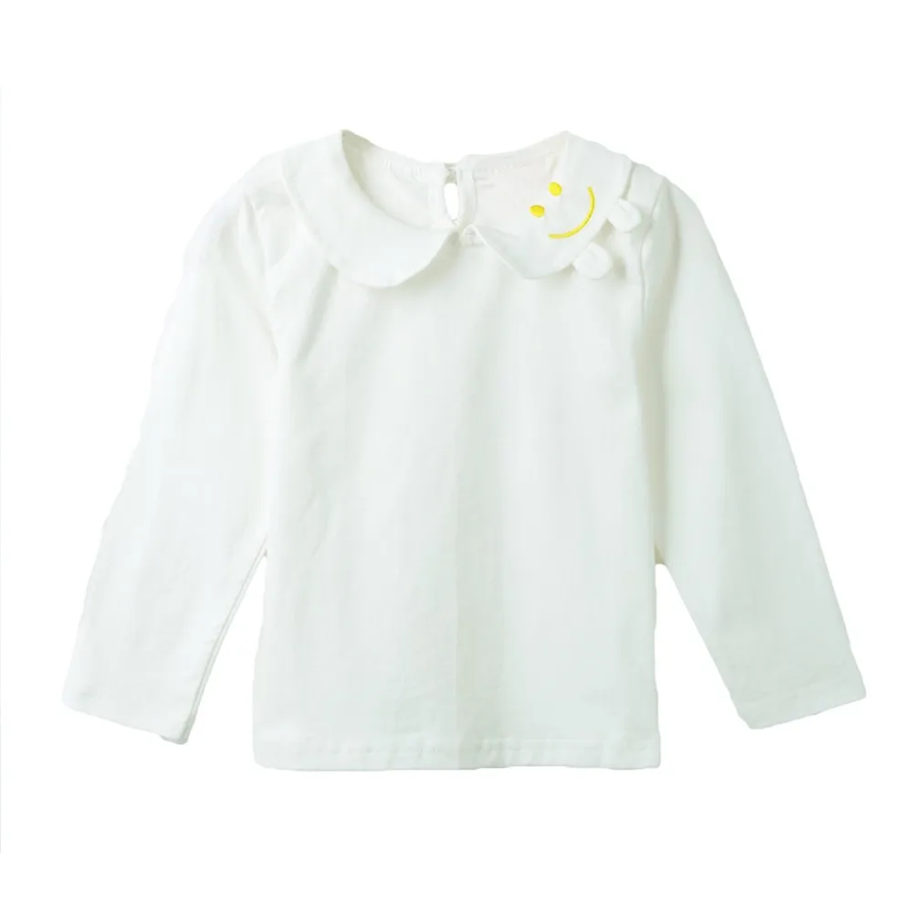 Осень 2017 высококачественные футболки для девочек футболка с длинным рукавом мальчиков Детские однотонные топ детская одежда