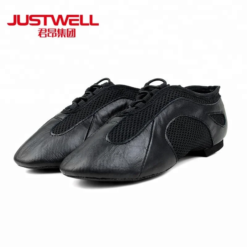 
Breathable mesh leather jazz dance shoe 