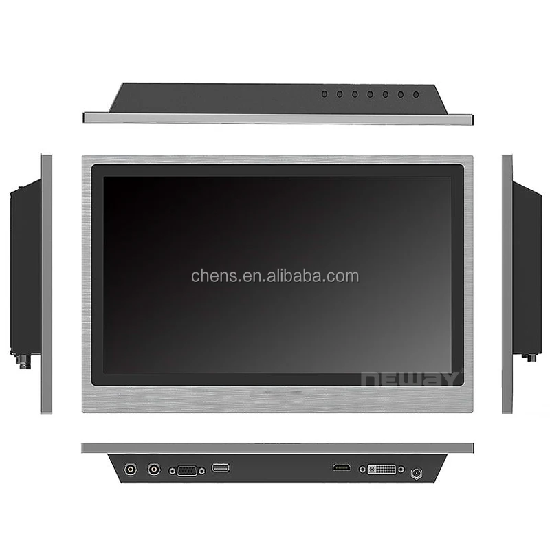 Multi-Touch 1920x1080 IPS LCD Monitor For POS KIOSK ATM with Metal Housing and HDMI VGA DVI AV Signal Input