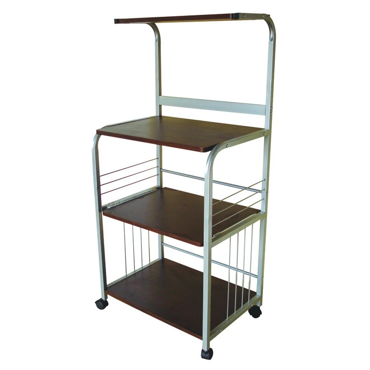 
Hot Sales Pine Wood Kitchen Trolley With Baskets 