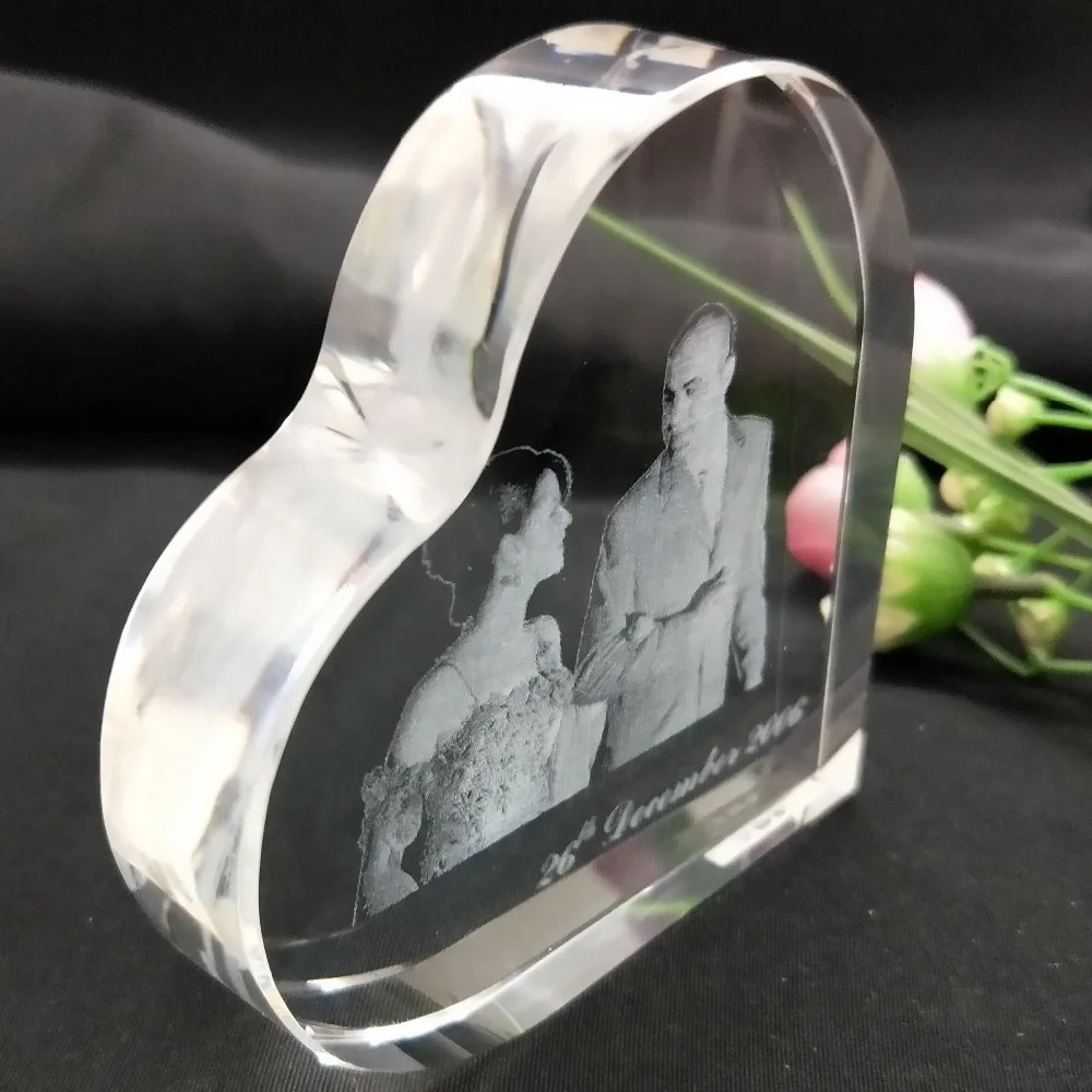  K9 горячая Распродажа пустой в форме сердца кристалл 3d лазерный свадебный возврат