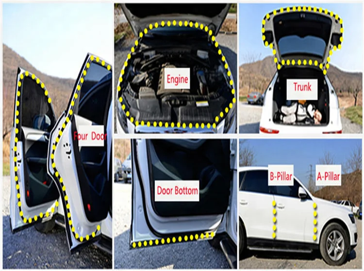 D-образный край автомобильной двери автомобильный шумоподавляющий щит EPDM резиновая уплотнительная лента