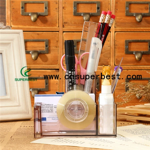 Customized Transparent Acrylic Pen Holder/Clear Acrylic Pencil Holder