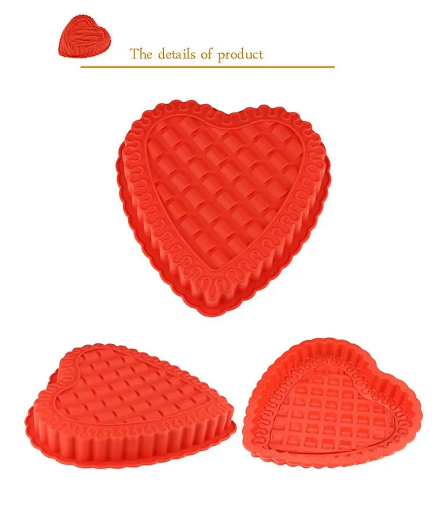 
Top Selling Romantic Love Heart Cake Mold Silicone Baking Molds Party Cake Bakeware 